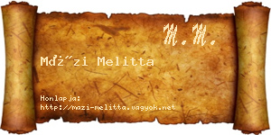 Mázi Melitta névjegykártya